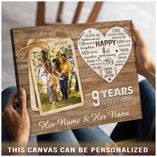 9th anniversary gift ideas personalized