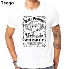Black Panther T Shirt Men Jack Daniels Alcohol Whiskey
