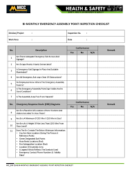 This form uses many elements such as subforms to collect all the information required. Ims 008 Qshe Bi Monthly Emergency Assembly Point Inspection Checklist