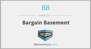 Abbreviation For Bargain Basement