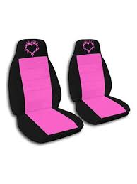 Hot Pink And Black Route 66 Car Seat Covers