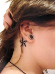 58 Star Tattoos Behind The Ear