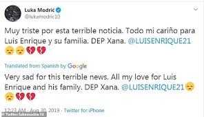 Luis enrique martínez nació en un hogar de campesinos conformado por santander martínez y natividad argote. Tributes Pour In From Messi Suarez And More After Luis Enrique Announcement Of Daughter S Death Express Digest