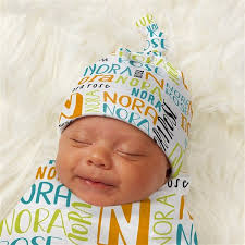 personalized baby top knot hat