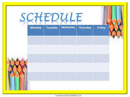 Kids Schedule Template Free Weekly Schedule Template Printable