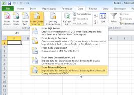 using microsoft query in excel to