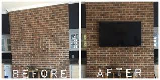 Brick Fireplace Mounted Television