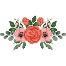 rose with peony flower bouquet clip art