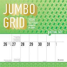 Jumbo Grid Large Print 2019 Square Wall