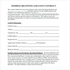 Wedding Venue Contract Sample Awesome Reception Template Images