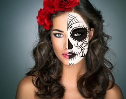 day of the dead makeup half face