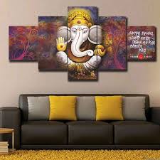 Ganesha With Mantra Canvas Wall Art