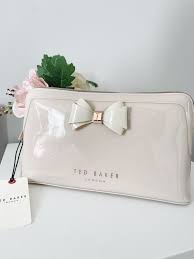 ted baker beige pink bow makeup bag