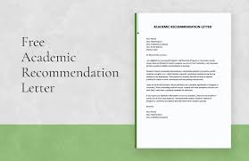 academic recommendation letter in word