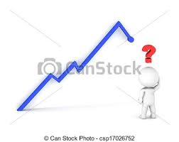 3d Man Looking At Stock Chart Think