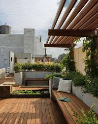 A Manhattan Roof Garden With A