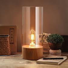 Cylinder Bedroom Desk Lamp Clear