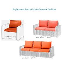 Replacement Rattan Cushion Pads Orange