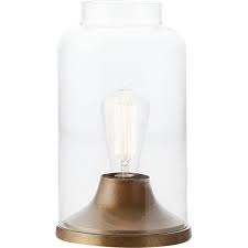 Cloche Glass Dome Brass Table Lamp