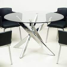 Round Glass Top Chrome Dining Table