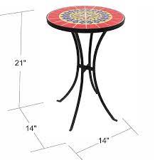 Round Bistro Metal Outdoor Side Table