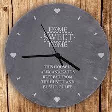 Sweet Home Slate Wall Clock