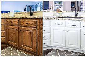 painting oak cabinets white best diy