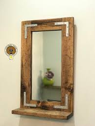 Rustic Mirror With A 3 5 Deep Shelf