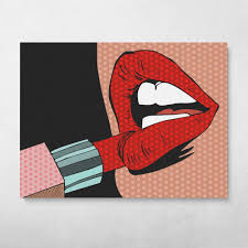 red lipstick lips pop art fashion