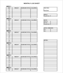 workout log template 8 free word