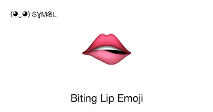 biting lip emoji emoji meaning