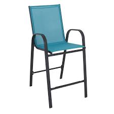 Stackable Teal Sling Patio Barstool