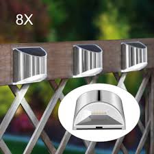 8pc led solar power garden fence lights