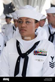 180831-N-ND356-0006 PEARL HARBOR (Aug. 31, 2018) USS Missouri Chief Petty  Officer (CPO) Legacy Academy Class 019 member Chief (Select) Cryptologic  Technician Interpretive Genesis Reyes awaits the start of her class  graduation aboard