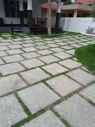 grey outdoor square granite paving