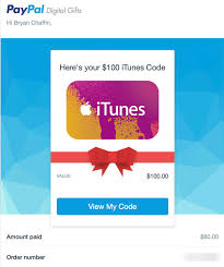 ed itunes gift card from paypal
