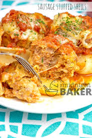 these pasta ss are stuffed with italian sausage and cheese all baked in a chunky tomato