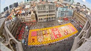 flower carpet covers the grand place in