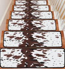 cow hide stair treads carpet set 13