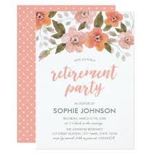 Peach Delicate Floral Retirement Party Invitation Party Ideas