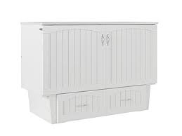 Afi Nantucket White Murphy Bed Chest With Full Mattress