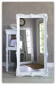 Leaning White Baroque Mirror Large
