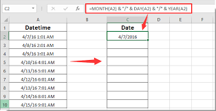 convert date time format cell to date