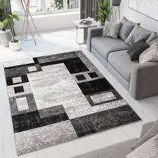modern dark grey rug geometric abstract