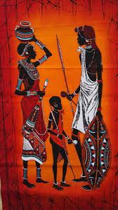 Maasai Family Batik Wall Hanging Africa