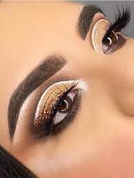 soft glam brown gold makeup look
