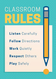 Blue And Yellow Pencil Classroom Rules Poster Templates By