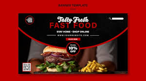fast food horizontal banner template