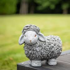 Small Resin Sheep With Stone Effect