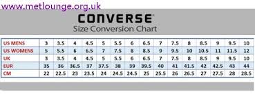 Converse All Star Uk Size Chart Metlounge Org Uk